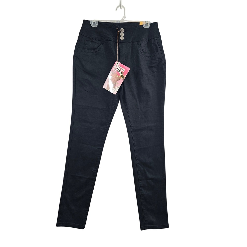 Hybrid Company Bum Lifter 3.0 Pants Women Size 9 Black Solid Stretch Skinny Slim